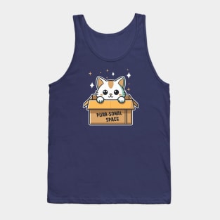 Purr-sonal Space Cat Shirt: Cute, Funny, Introvert, Emotional Boundaries, Ideal Cat Mom Gift for Girls - Cat Shirt Tank Top